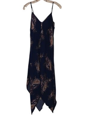 a.n.a Navy Blue Floral Print Dress Size Medium